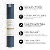 Love Yoga Mat - Dark Blue
