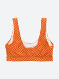 Sport Bikini Top - Orange Chess - L