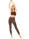 Glitter Print Legging - French Coffee