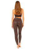 Glitter Print Legging - French Coffee