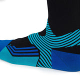 Compression Running Socks - Black/Cyan