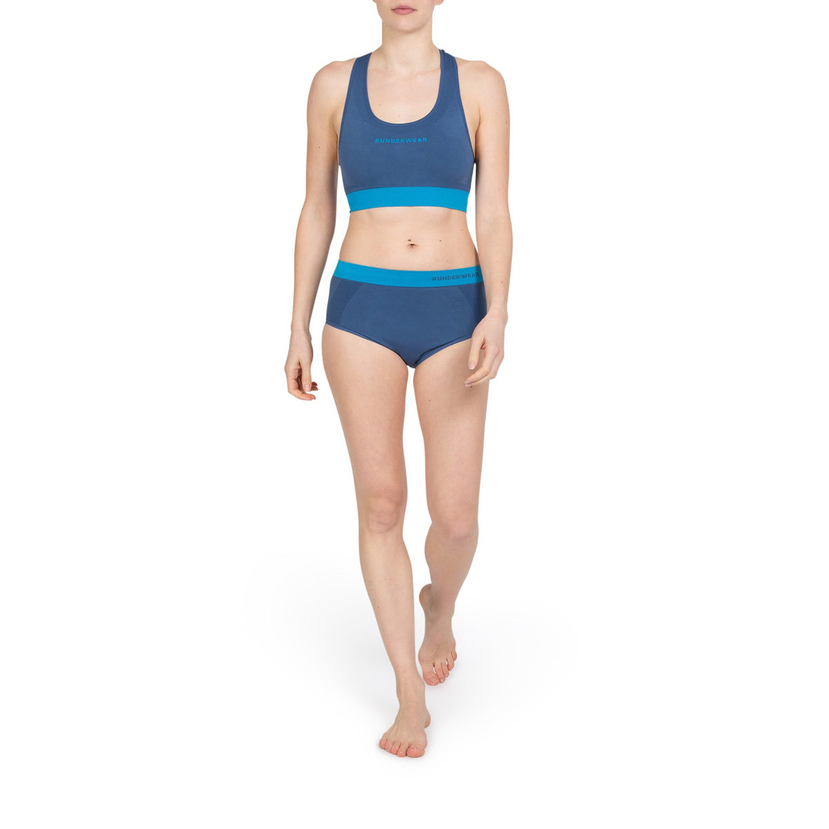 Women's Running Brief - Blue/Cyan