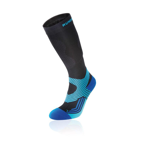 Compression Running Socks - Black/Cyan