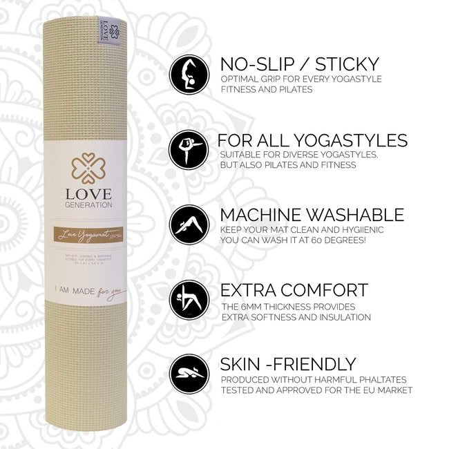 Love Yoga Mat Extra Thick - Sage Green