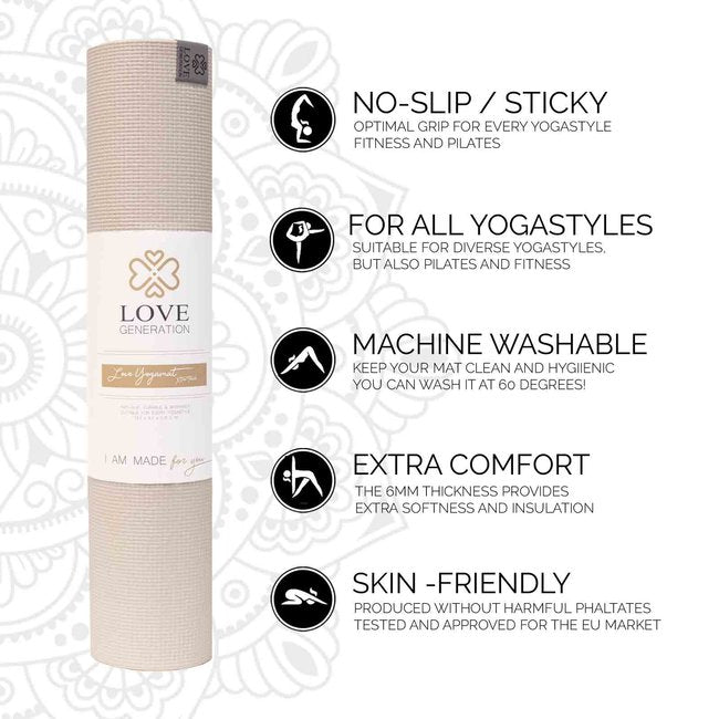 Love Yoga Mat Extra Thick - Sand