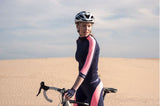 Cycling Long Bib Legging -Navy/Coral Pink