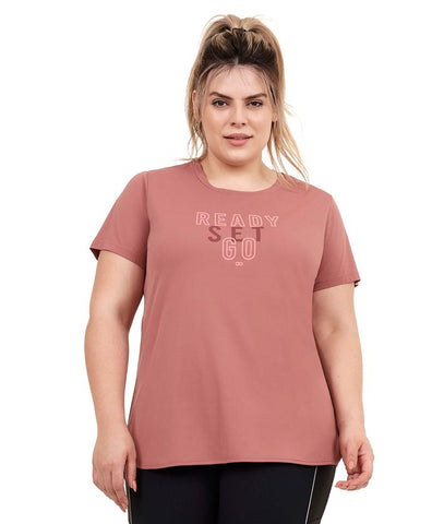 Skin Fit Inspirational T-Shirt Plus - Old Pink